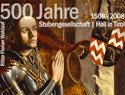 Jubiläumsbriefmarke 500 Jahre Stubengesellschaft. Gestaltung: Stefan Pucher